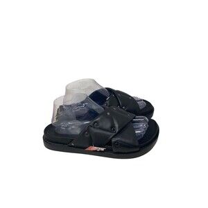 Aerosoles Slides Women's Size 8 M Black Quilted Leather Sandals Lina